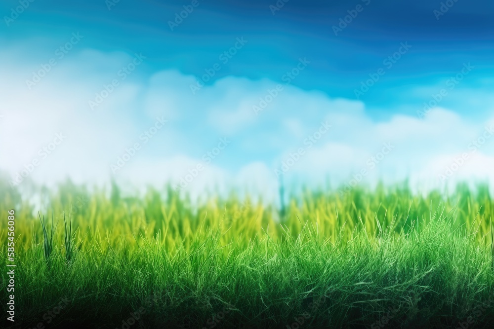 green grass and blue sky