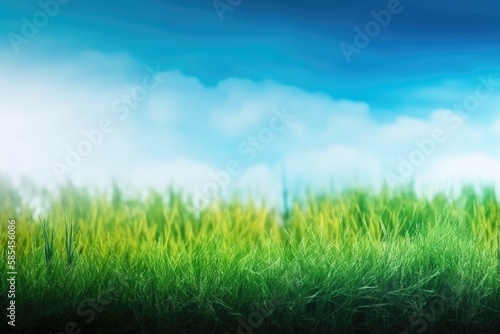 green grass and blue sky