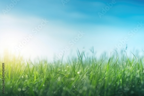 green grass and blue sky