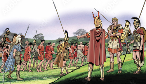 Φωτογραφία Ancient Rome - Roman soldiers with prisoners in chains