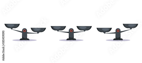 Scale weight weigh libra balance imbalance concept. Vector graphic design illustration

