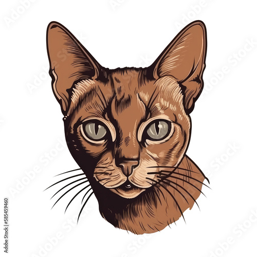 Logo Havana Brown Cat on Isolated Tansparent Background, png. Generative AI photo