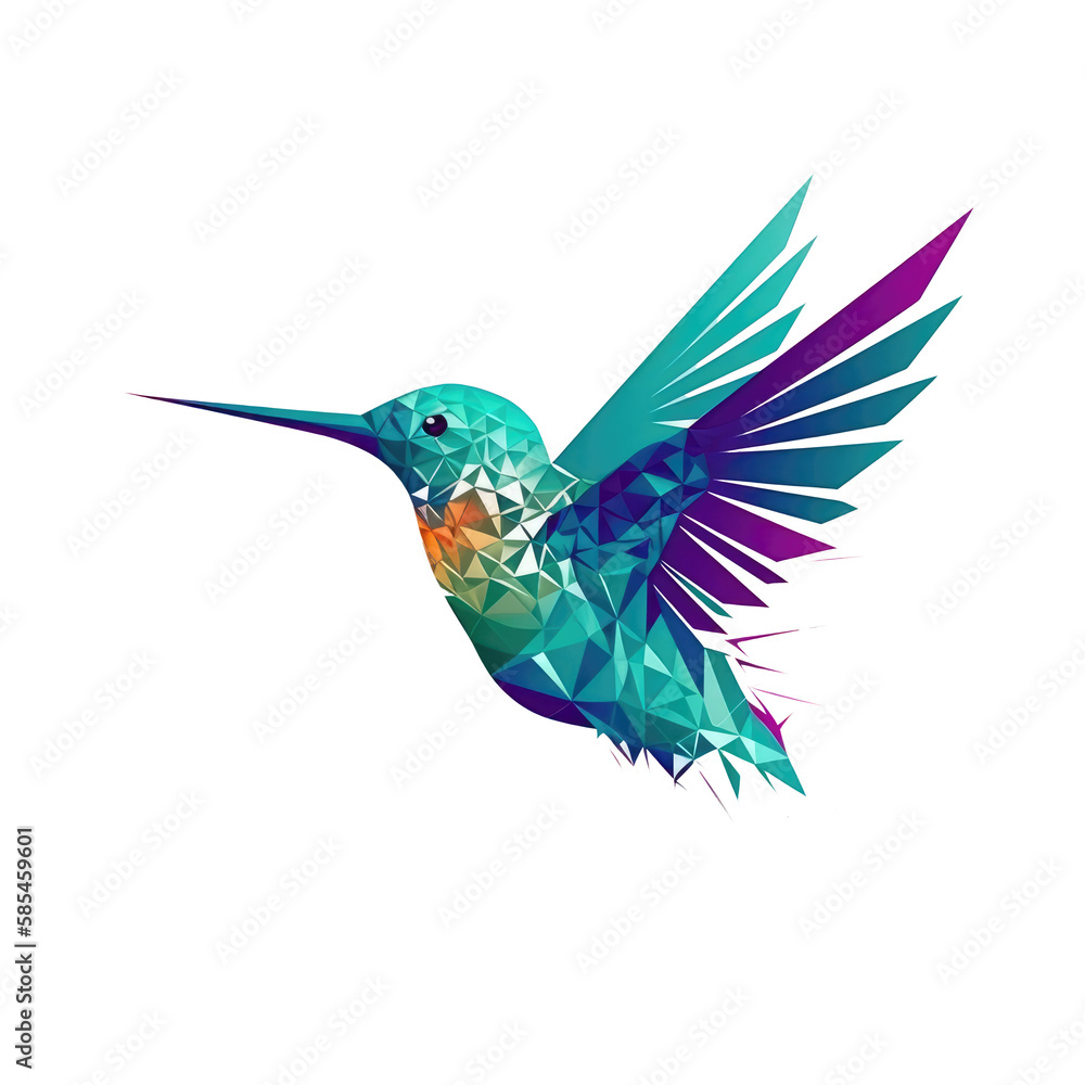 Logo Hummingbird on Isolated Tansparent Background, png. Generative AI