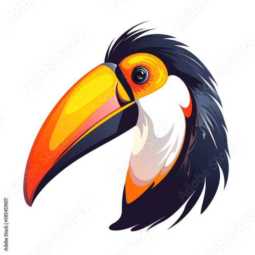 Logo Toucan on Isolated Tansparent Background, png. Generative AI