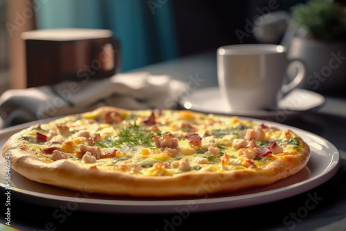 pizza on a plate Generative AI