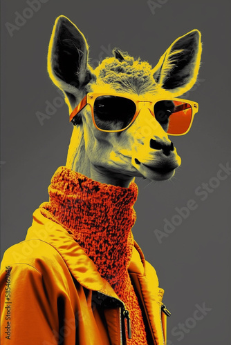 pop art high fashion llama