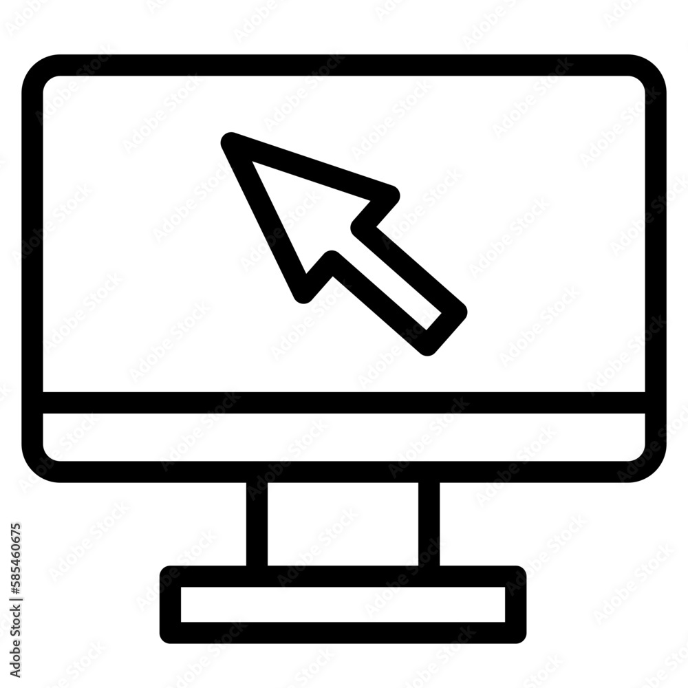 computer monitor with cursor line icon
