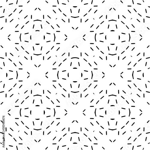 Vector geometric seamless pattern. Minimal ornamental background with abstract shapes. Black and white texture. Simple abstract ornament background. Dark repeat design for decor  fabric  cloth.