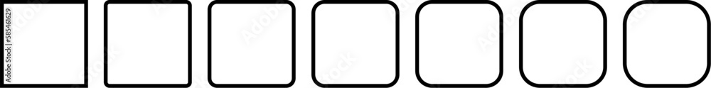 Obraz premium Black square, round square editable icon set 