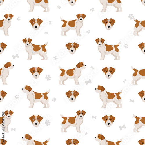 Jack Russel terrier seamless pattern