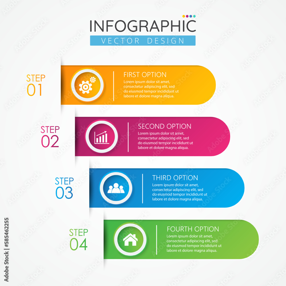 Timeline Infographic design template with icons and 4 options or steps. Abstract elements of graph, diagram, parts or processes. Vector template for presentation. Timeline Infographic design template with icons and 4 options or steps. Abstract elements of graph, diagram, parts or processes. Vector template for presentation.