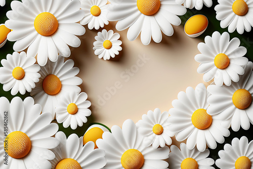 Beautiful Flower Daisy Background - Flowers Backdrops Series - Daisy White Wallpaper created with Generative AI technology © Sentoriak