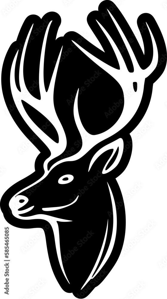 ﻿Vector logo of a black and white deer - simple & stylish.