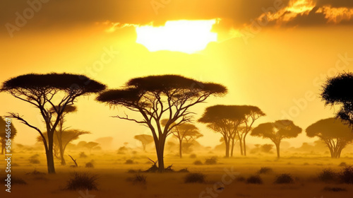 Dreamy African Landscape Panorama © graphiXperience