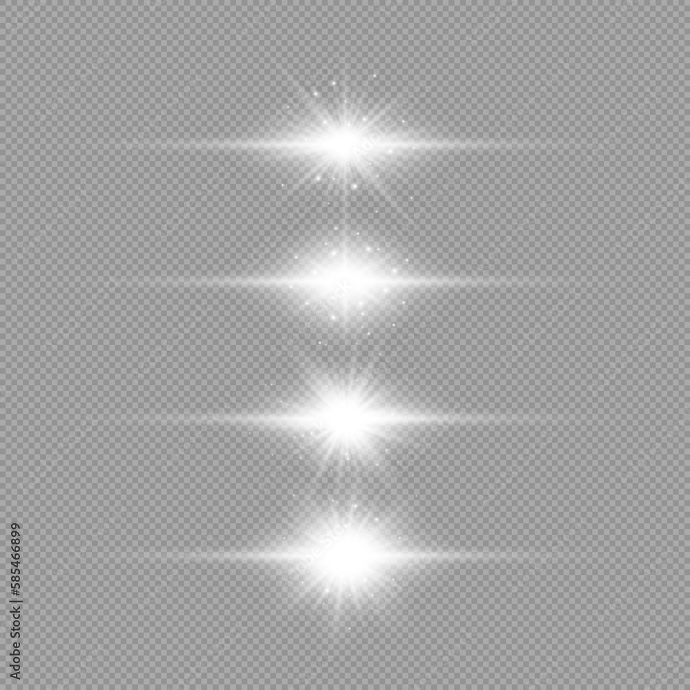 White horizontal light effect of lens flares White horizontal light effect of lens flares