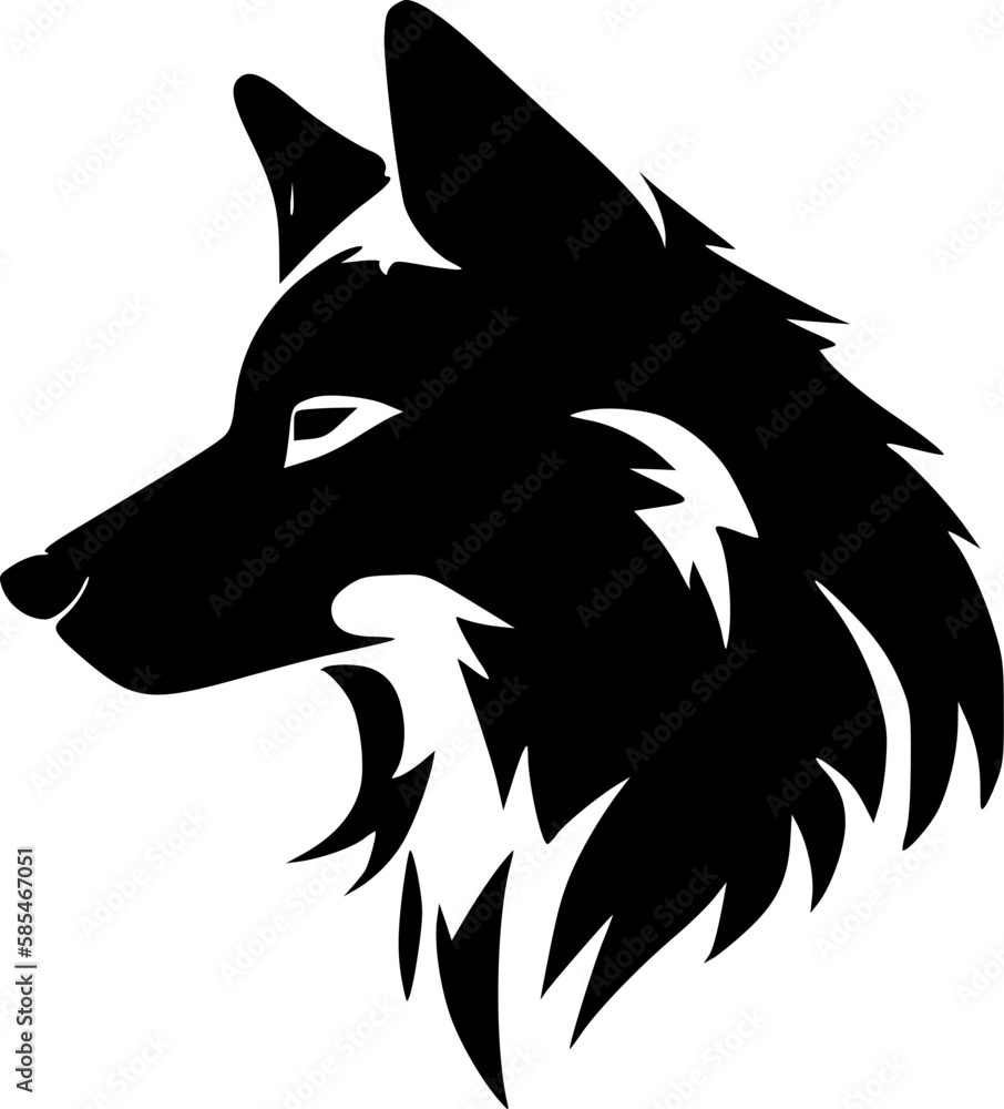 Wolf - Black and White Isolated Icon - Vector illustration Wolf - Black and White Isolated Icon - Vector illustration