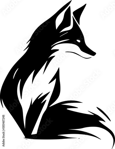 Fox | Black and White Vector illustration