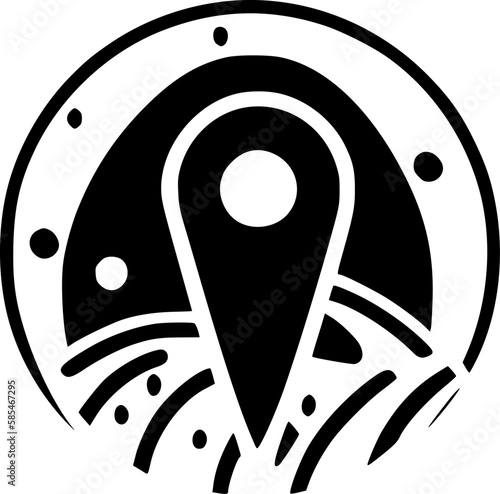 GPS | Black and White Vector illustration