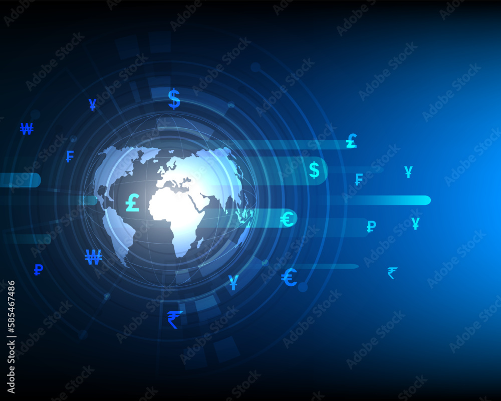Currency exchange abstract high speed network Currency exchange abstract high speed network