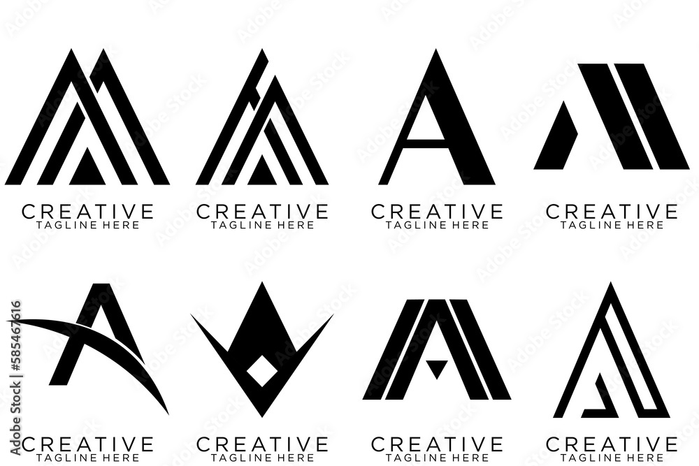 logo collection, Abstract letter A logo design. icons for business of luxury, elegant, simple. logo collection, Abstract letter A logo design. icons for business of luxury, elegant, simple.