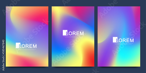 Fluid Gradient Minimal Poster Layout Template. Modern Cover Design. Abstract Flyer With Colorful Liquid Color. Vector Illustration.