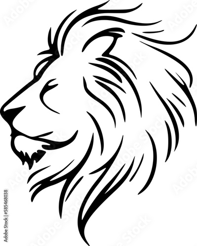    A vector logo of a lion in black and white  kept simple.