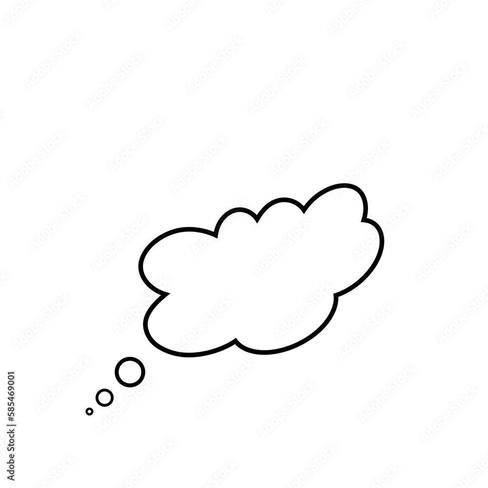 Thought bubble thinking cloud line art vector icon Thought bubble thinking cloud line art vector icon
