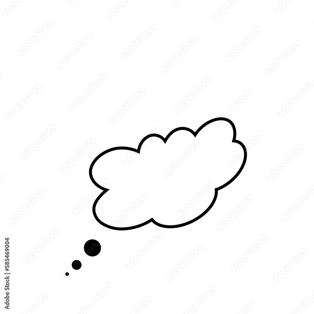 Thought bubble thinking cloud line art vector icon Thought bubble thinking cloud line art vector icon