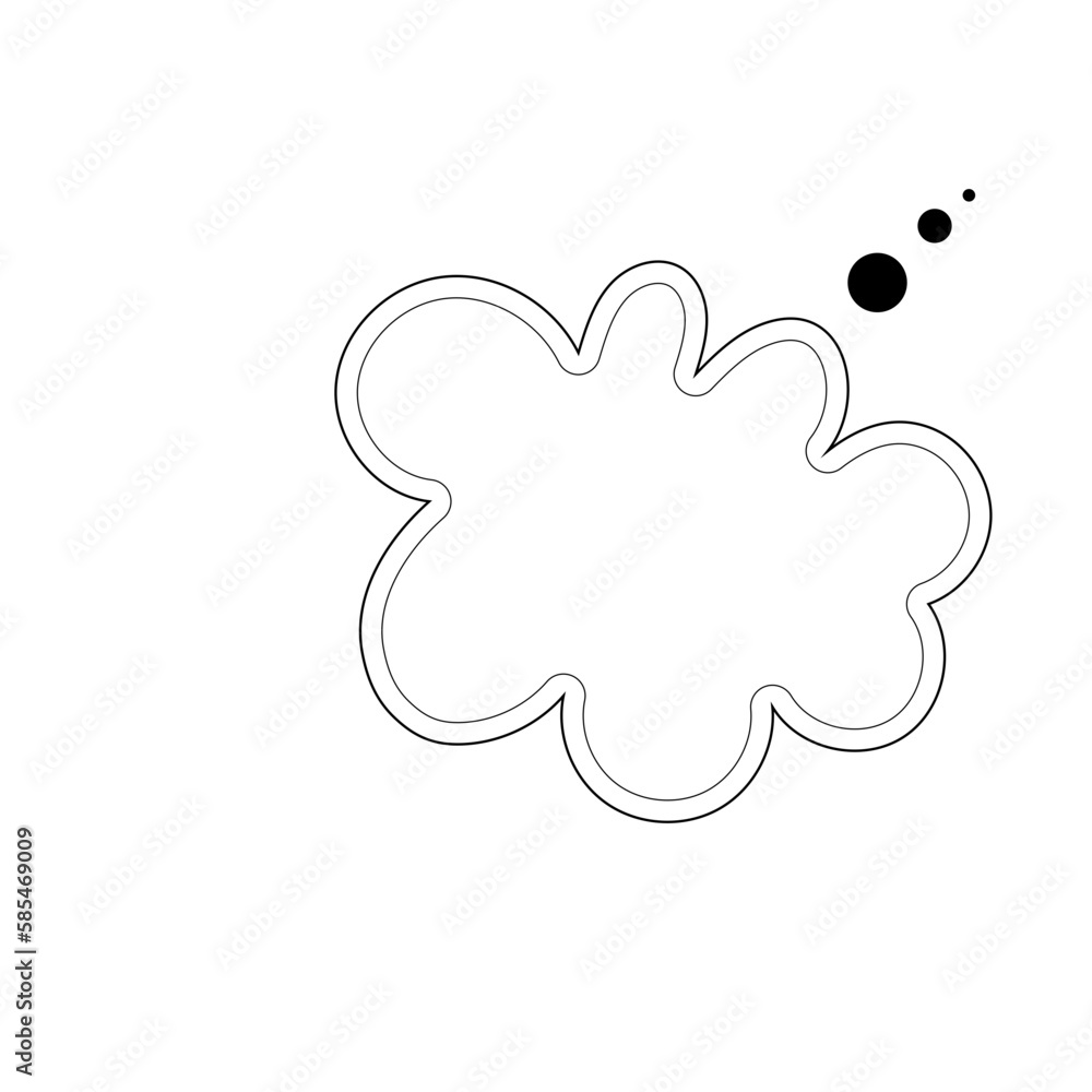 Thought bubble thinking cloud line art vector icon