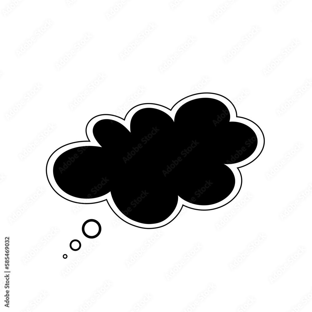 Thought bubble thinking cloud line art vector icon Thought bubble thinking cloud line art vector icon