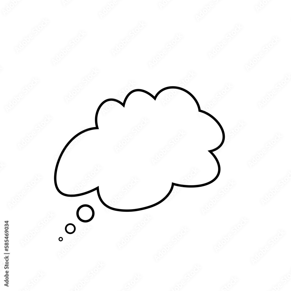 Thought bubble thinking cloud line art vector icon Thought bubble thinking cloud line art vector icon