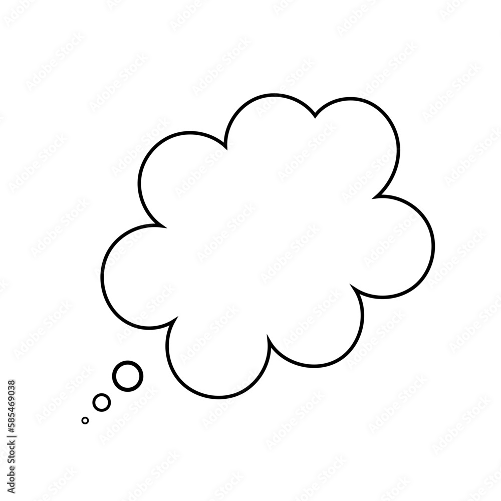 Thought bubble thinking cloud line art vector icon Thought bubble thinking cloud line art vector icon