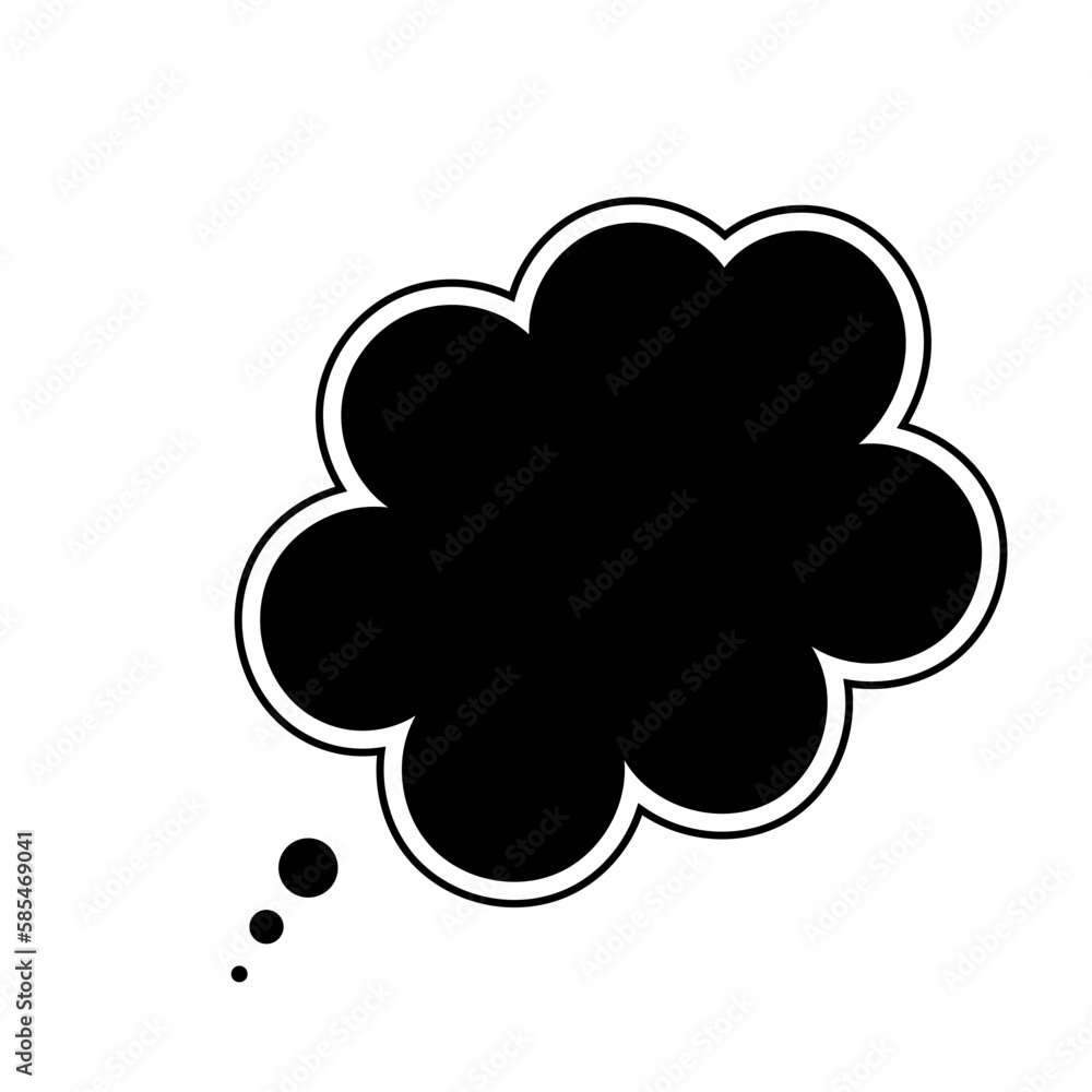 Thought bubble thinking cloud line art vector icon Thought bubble thinking cloud line art vector icon