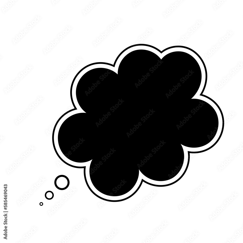 Thought bubble thinking cloud line art vector icon Thought bubble thinking cloud line art vector icon