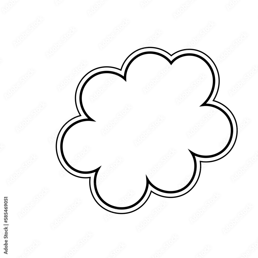 Thought bubble thinking cloud line art vector icon Thought bubble thinking cloud line art vector icon