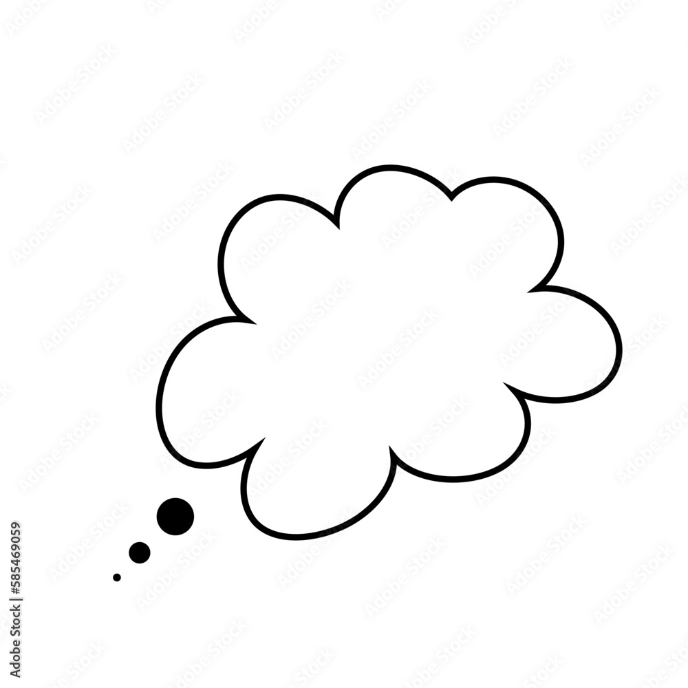 Thought bubble thinking cloud line art vector icon Thought bubble thinking cloud line art vector icon