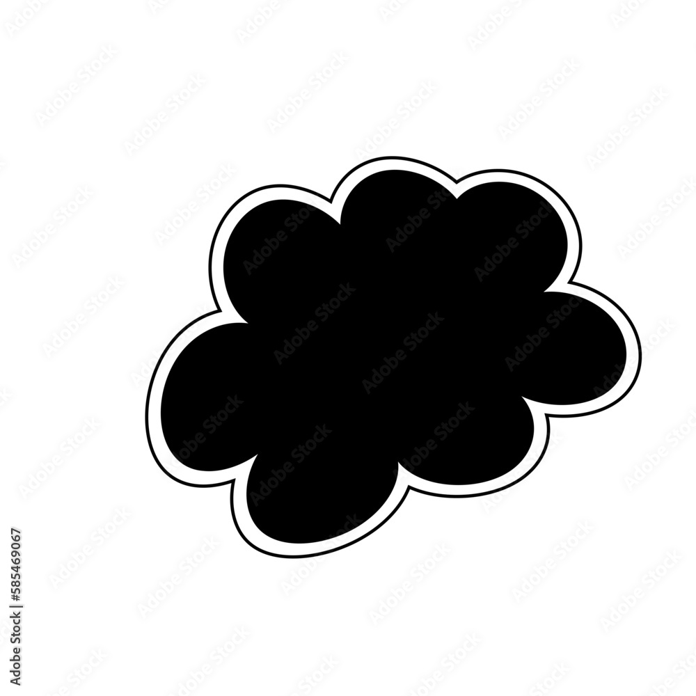 Thought bubble thinking cloud line art vector icon Thought bubble thinking cloud line art vector icon