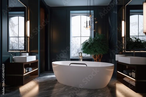 Modern luxury bathroom render