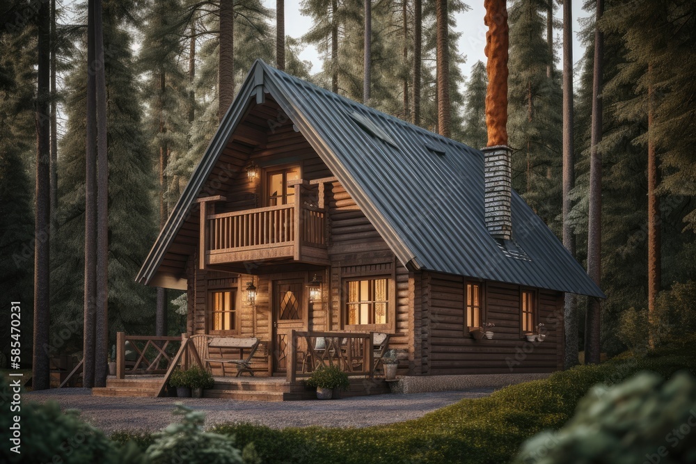 3d render of wooden cabin in forest 3d render of wooden cabin in forest