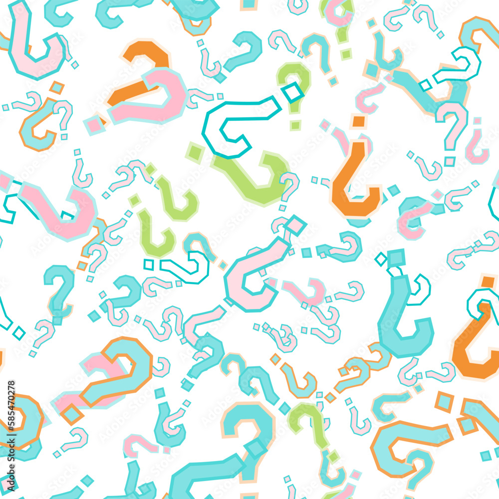 Quiz seamless pattern. Question marks, doubt, faq Quiz seamless pattern. Question marks, doubt, faq