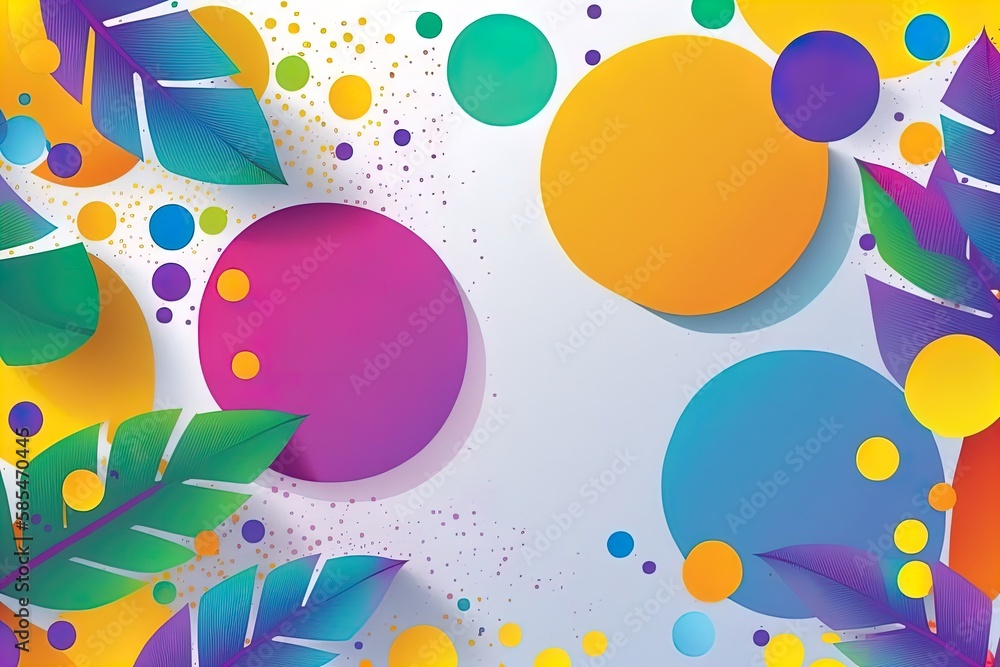 Pop-art bright summer banner template with palms leaves in vivid colorful style with empty space Pop-art bright summer banner template with palms leaves in vivid colorful style with empty space