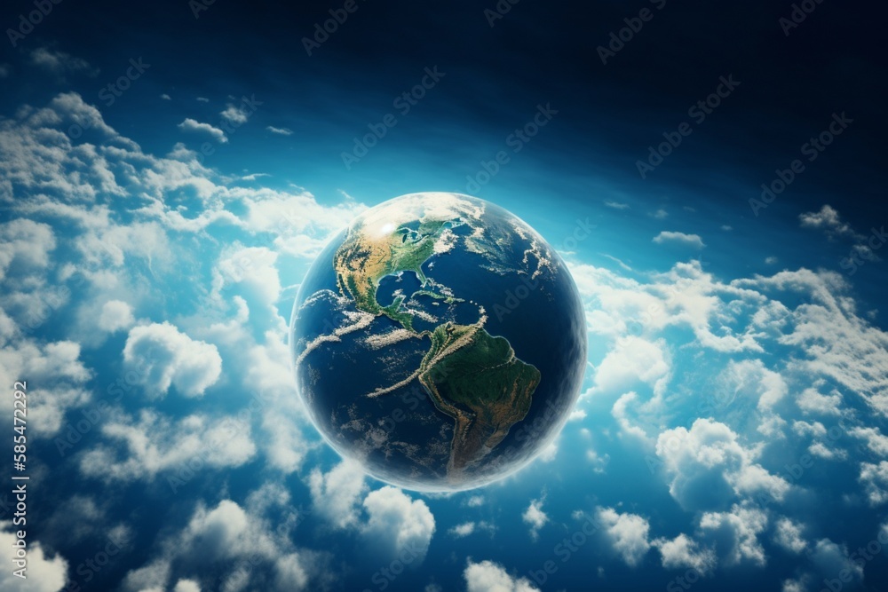 Naklejka premium Earth in space. Generative AI, Generative, AI