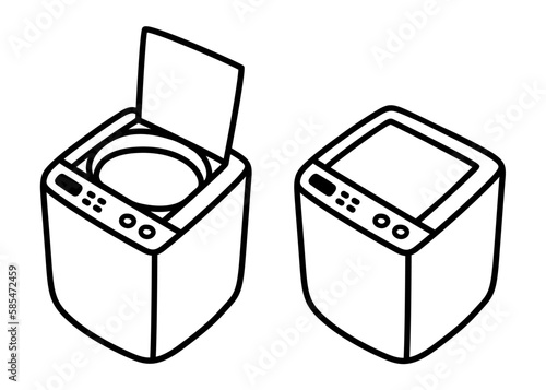 Top load washing machine doodle icon