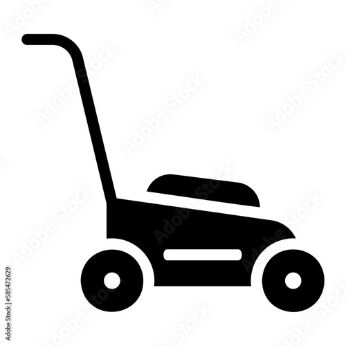 lawn mower glyph icon