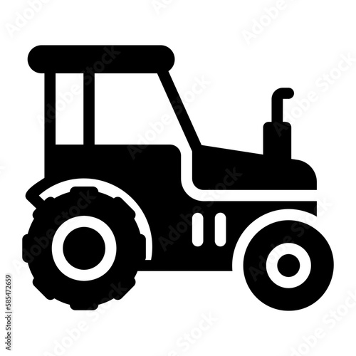 tractor glyph icon