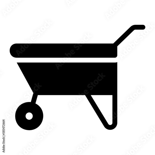 wheelbarrow glyph icon