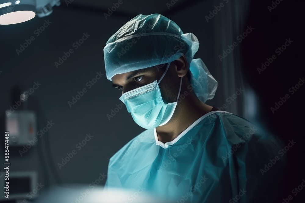 Experienced surgeon performing surgical operation