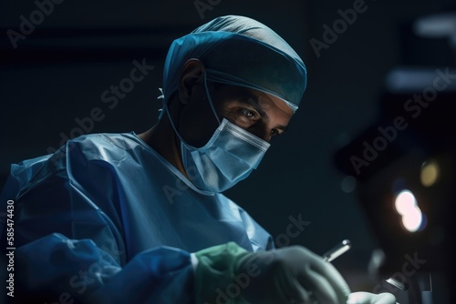 Experienced surgeon performing surgical operation