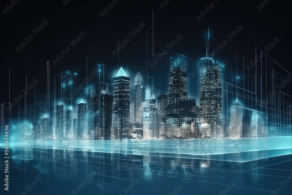 city skyline in the night city skyline in the night
