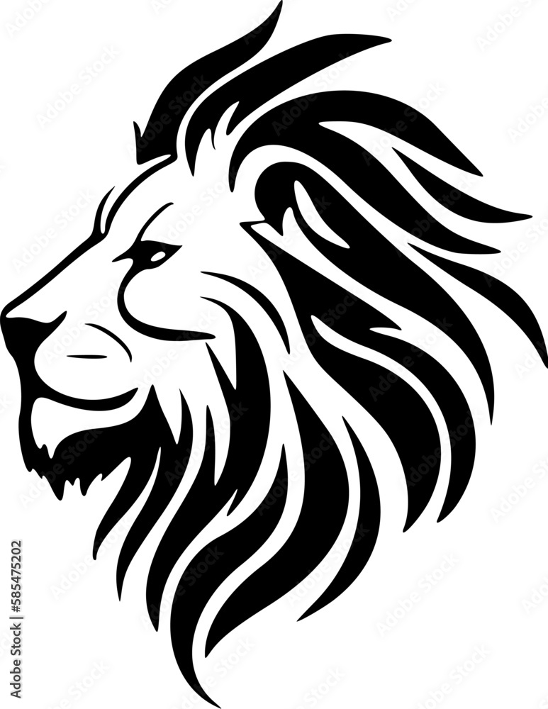﻿A logo featuring a black and white lion in vector form, simplified.
